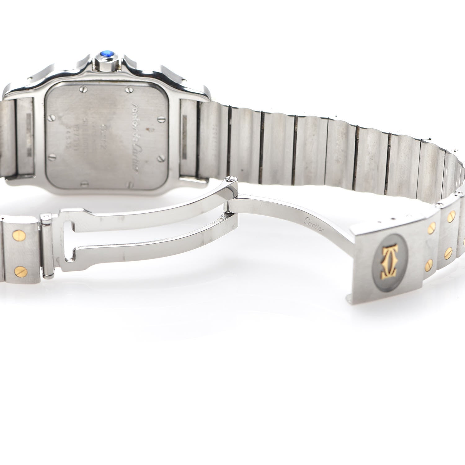 Cartier Stainless Steel 18K Yellow Gold 29mm Santos De Galbee Quartz Watch 5 of 5