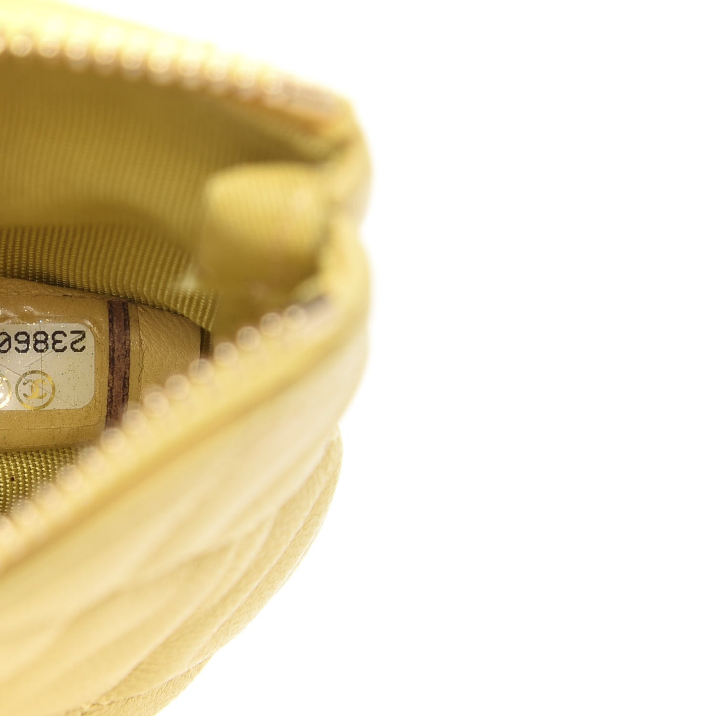 Lambskin Quilted Small Cosmetic Case Yellow