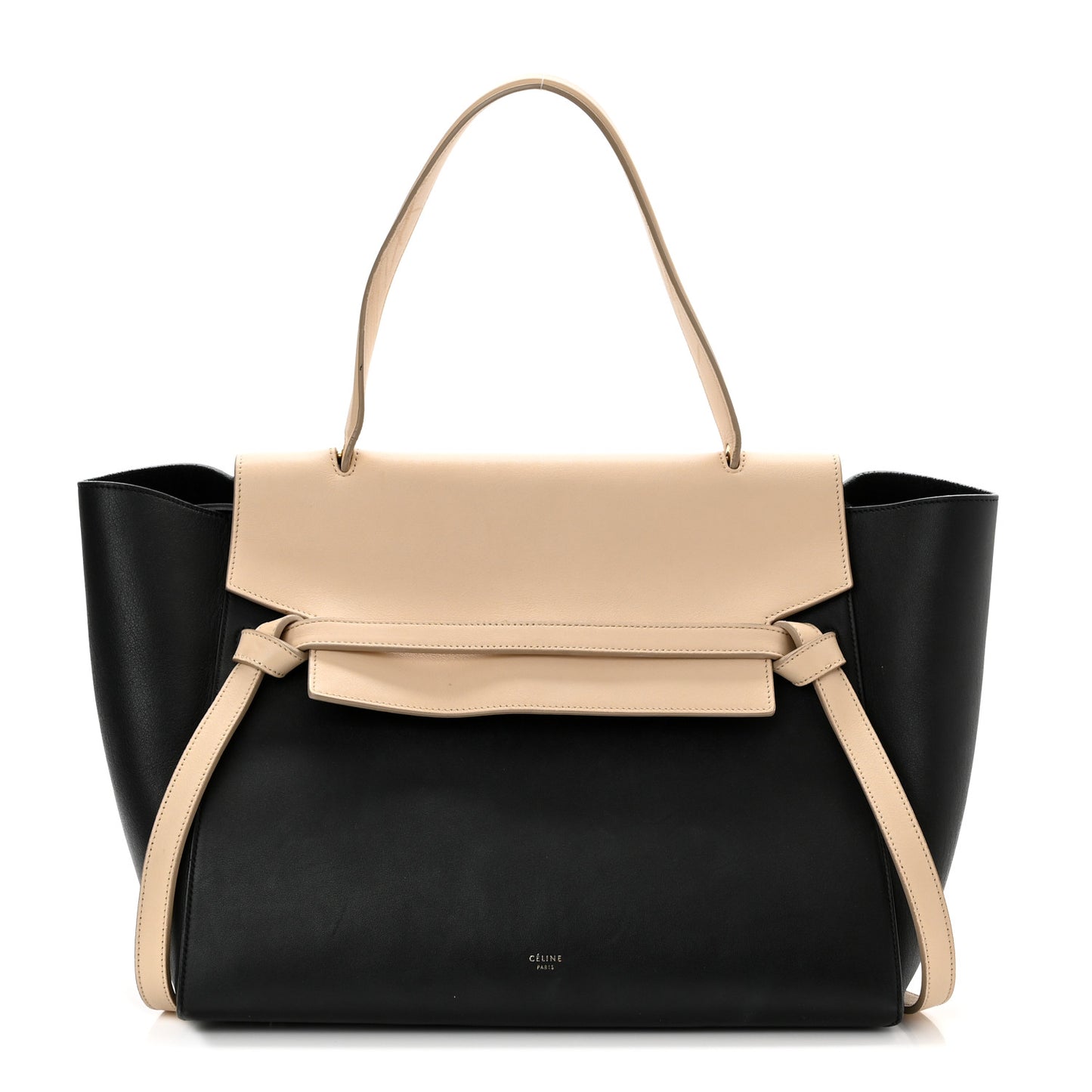 Smooth Calfskin Small Bi-Color Belt Bag Black Cream
