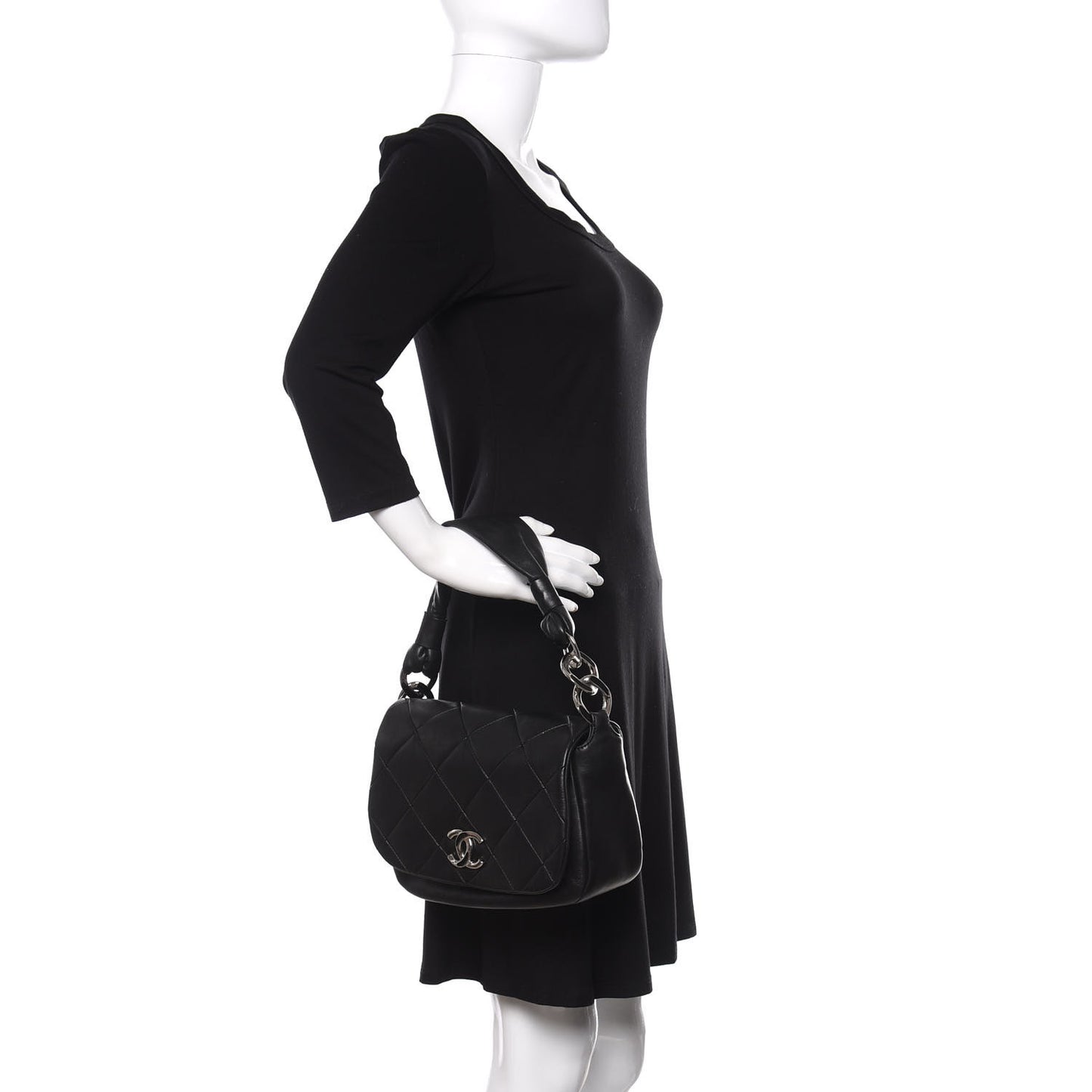 Lambskin Quilted Flap Bag Black