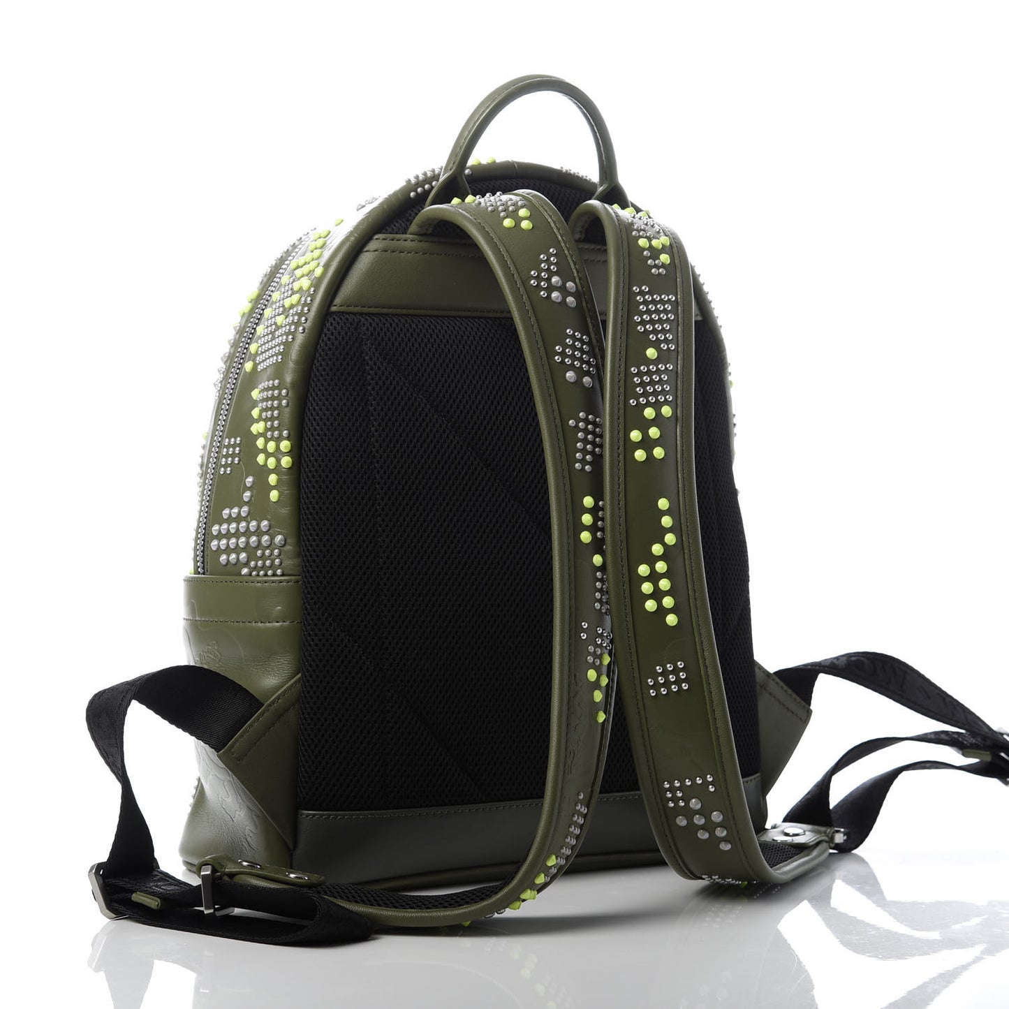 Smooth Calfskin Studded Small Lion Camo Stark Backpack Winter Moss