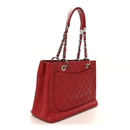 Chanel Caviar Quilted Grand Shopping Tote GST Red 3 of 10