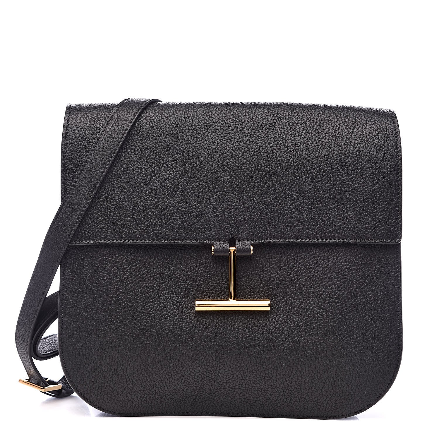Tom Ford Calfskin Large T Clasp Tara Crossbody Bag Black 1 of 9