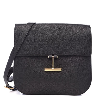 Tom Ford Calfskin Large T Clasp Tara Crossbody Bag Black 1 of 9