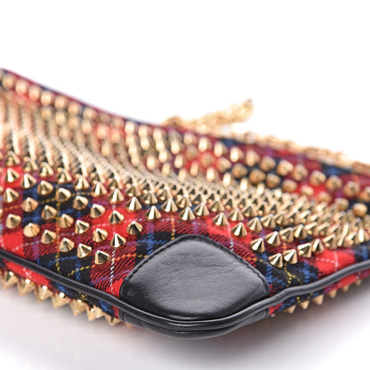 Christian Louboutin Calfskin Tartan Studded Loubiposh Clutch 9 of 10