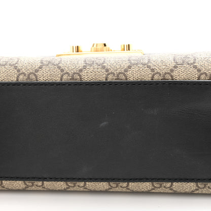 Gucci GG Supreme Monogram Calfskin Medium Padlock Shoulder Bag Beige Black Cuir 12 of 16