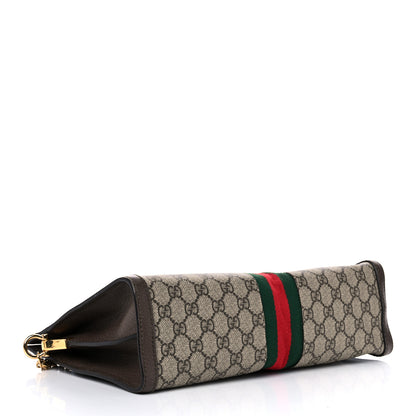 Gucci GG Supreme Monogram Web Medium Ophidia Chain Shoulder Bag Brown 4 of 17