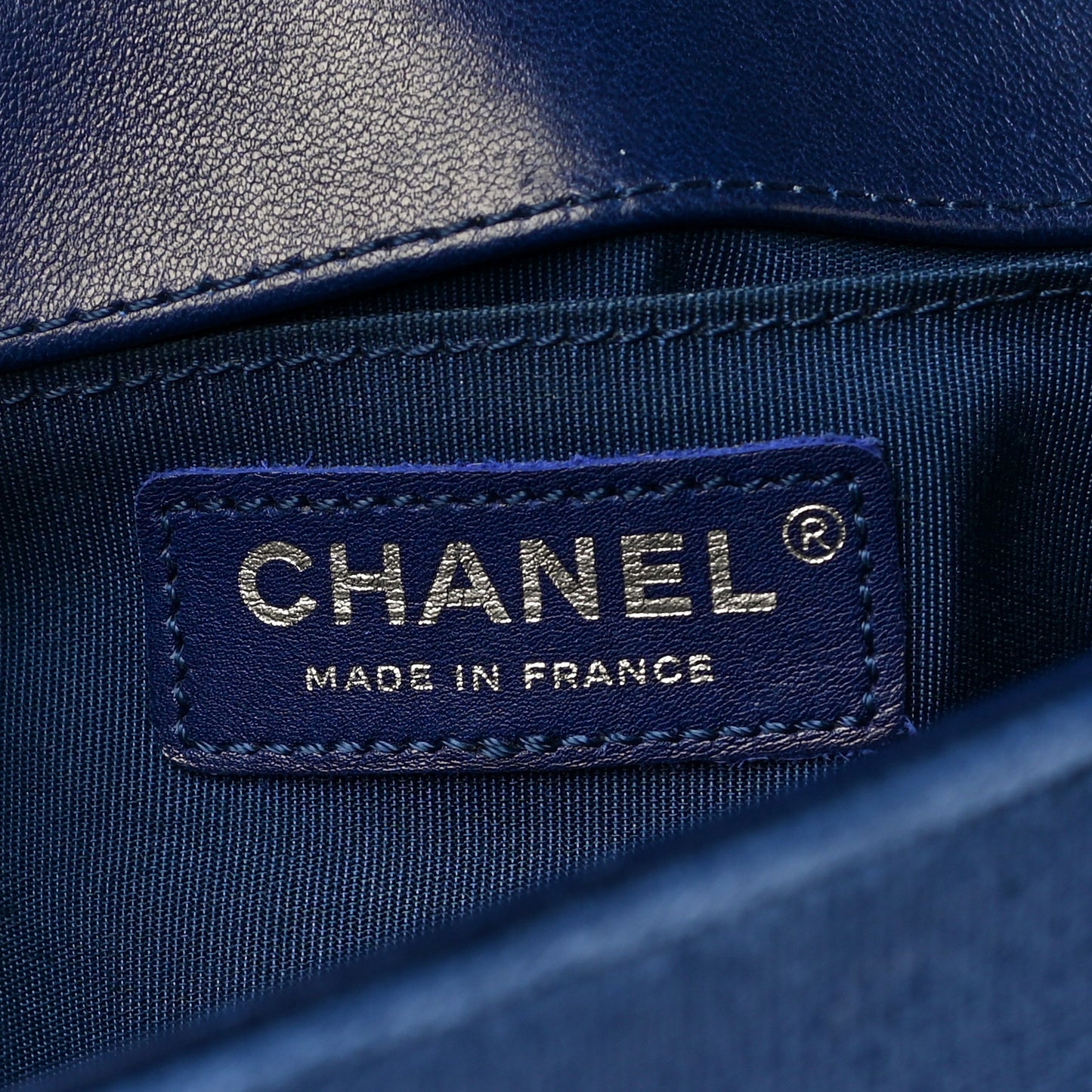 Velvet Quilted Medium Boy Flap Blue
