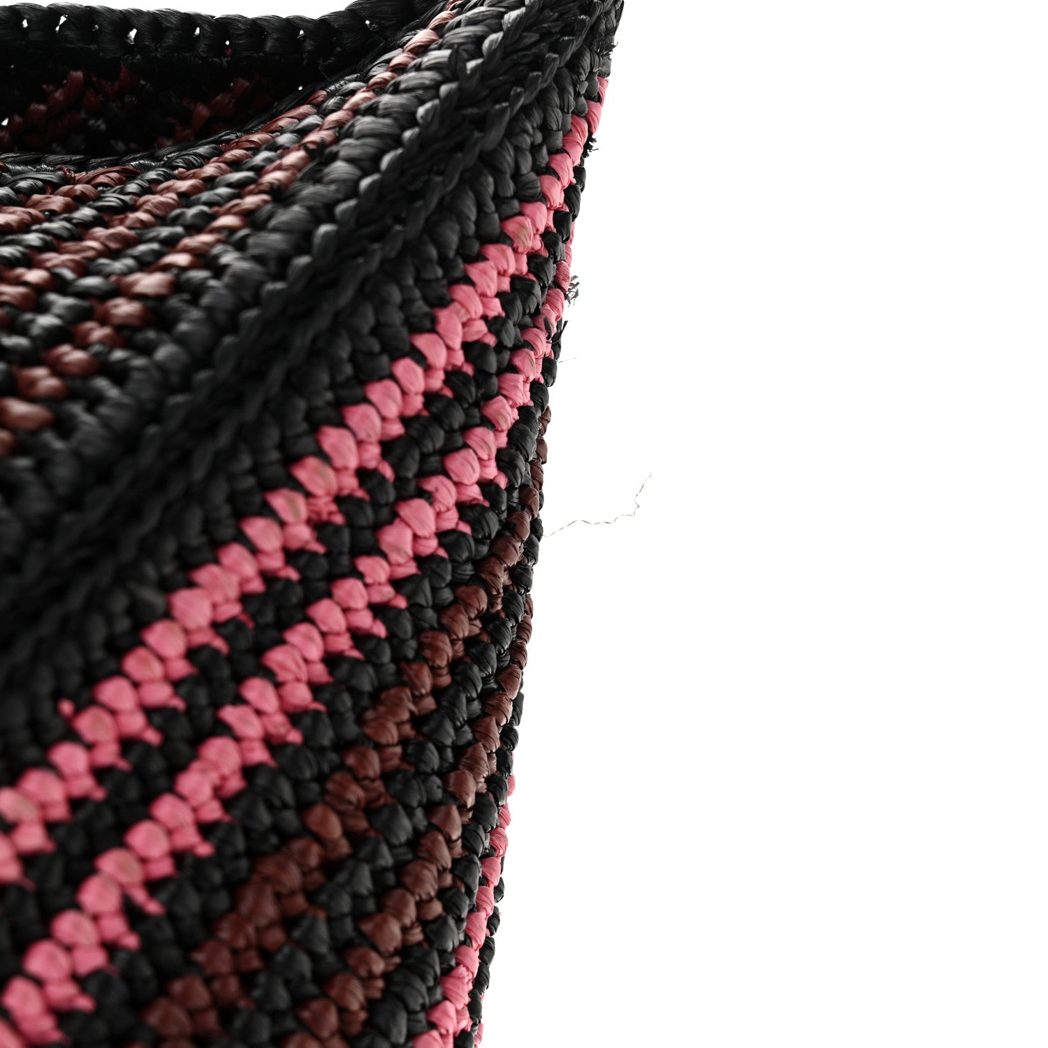 Loewe Raffia Calfskin Paula's Ibiza Medium Puzzle Fold Tote Pink Burgundy 10 of 10