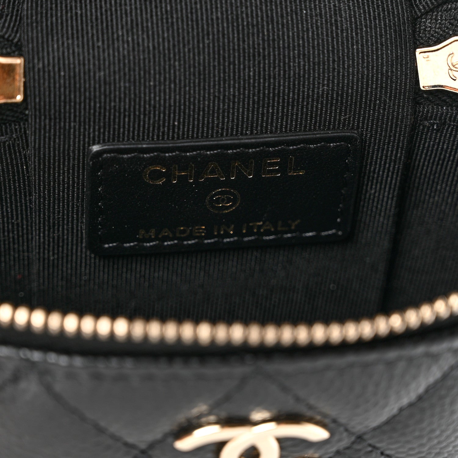 Chanel Caviar Quilted Small Handle With Care Vanity Case With Chain Black 6 of 8