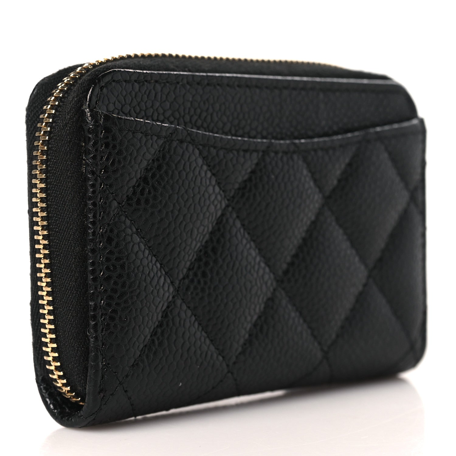 Chanel Caviar Quilted Zip Coin Purse Black 3 of 7