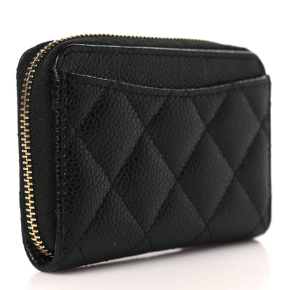 Chanel Caviar Quilted Zip Coin Purse Black 3 of 7