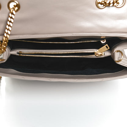 Saint Laurent Calfskin Y Quilted Monogram Medium Loulou Chain Satchel Dark Beige 5 of 13