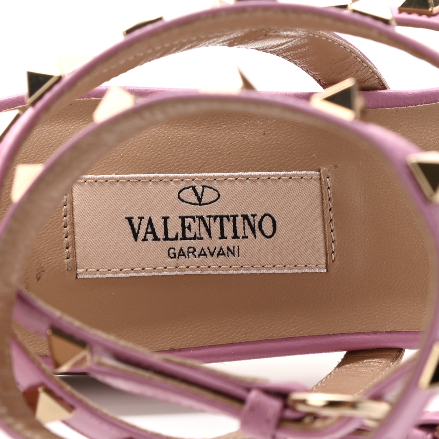 Calfskin Rockstud Ankle Strap Flat Thong Sandals 38 Giacinto