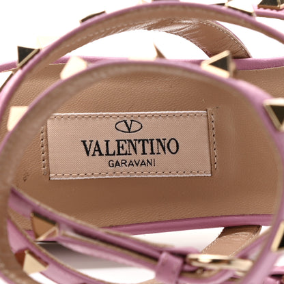 Valentino Garavani Calfskin Rockstud Ankle Strap Flat Thong Sandals 38 Giacinto 6 of 7