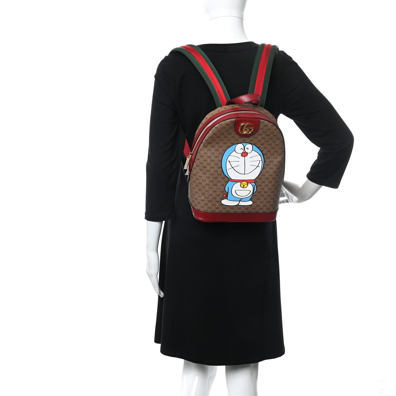 Gucci X DORAEMON Mini Vintage GG Supreme Monogram Small Dome Backpack Beige Cherry Red 2 of 10