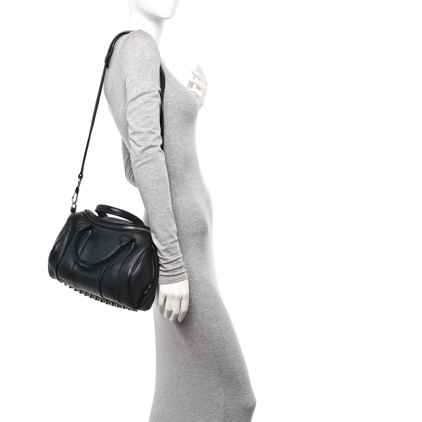 Pebbled Lambskin Mini Rockie Black Pale Gold Hardware