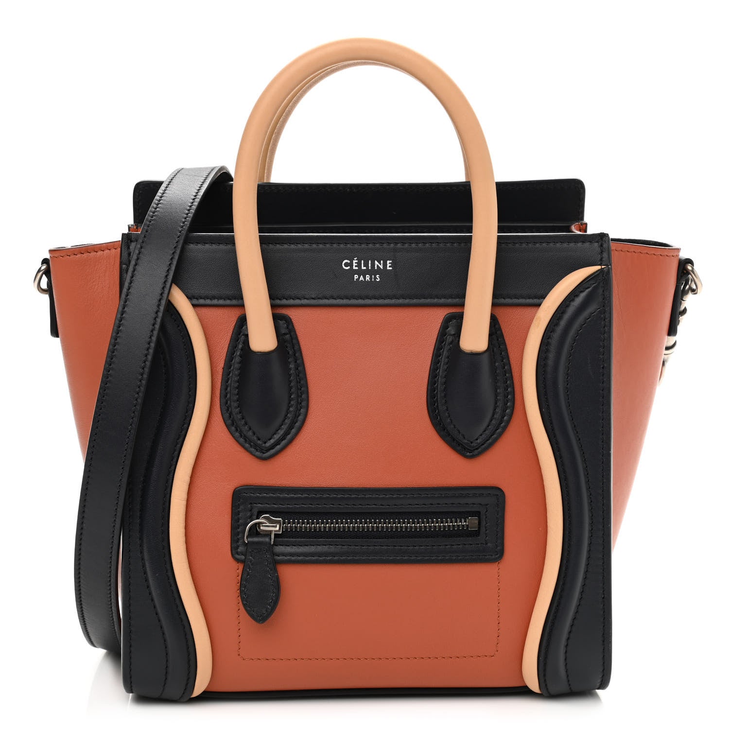 Celine Smooth Calfskin Nano Tri-Color Luggage Brick 1 of 10