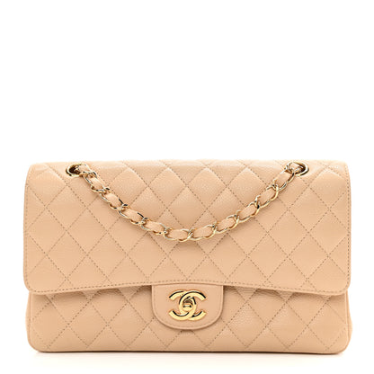 Chanel Caviar Quilted Medium Double Flap Light Beige 1 of 9