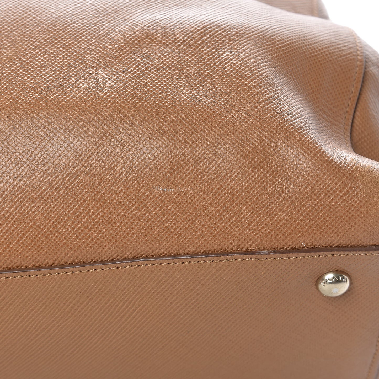 Saffiano Cuir Top Handle Dome Tote Caramel