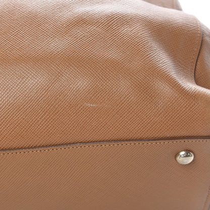 Prada Saffiano Cuir Top Handle Dome Tote Caramel 28 of 29