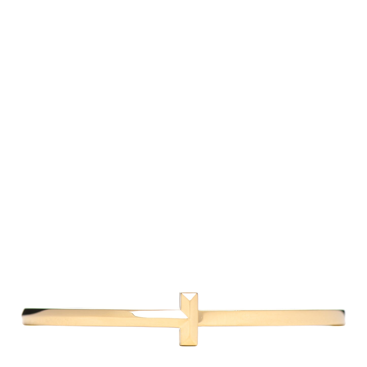 18K Yellow Gold Narrow T T1 Hinged Bangle Bracelet