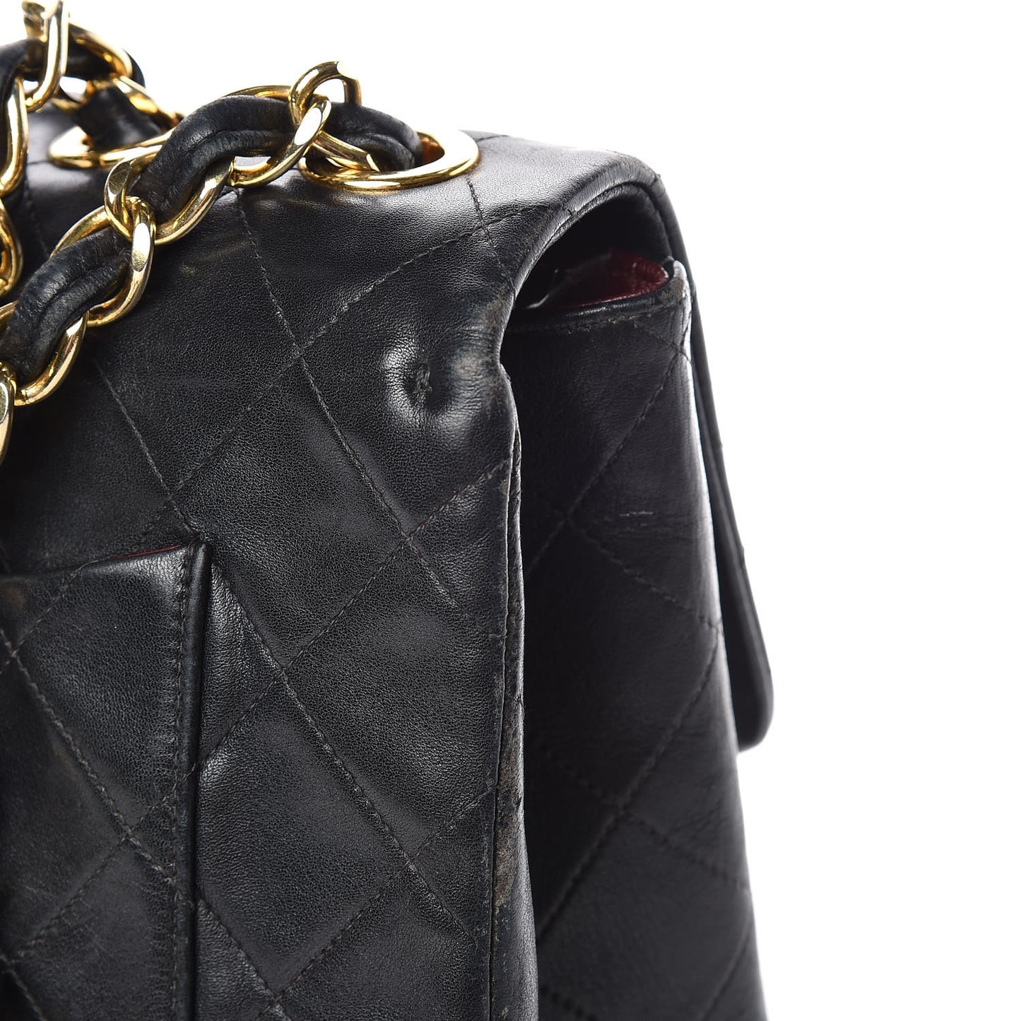 Lambskin Quilted XL Jumbo Single Flap Black