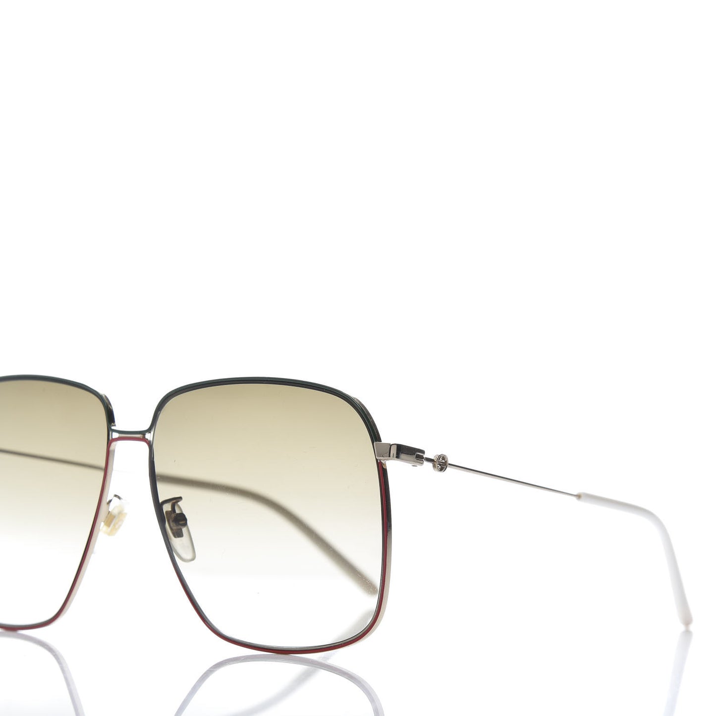 Web Rectangular Frame Interlocking G Sunglasses GG0394S Green Red