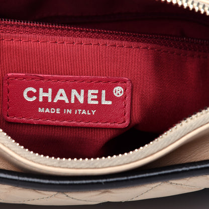 Chanel Aged Calfskin Quilted Small Gabrielle Hobo Beige Black 6 of 12