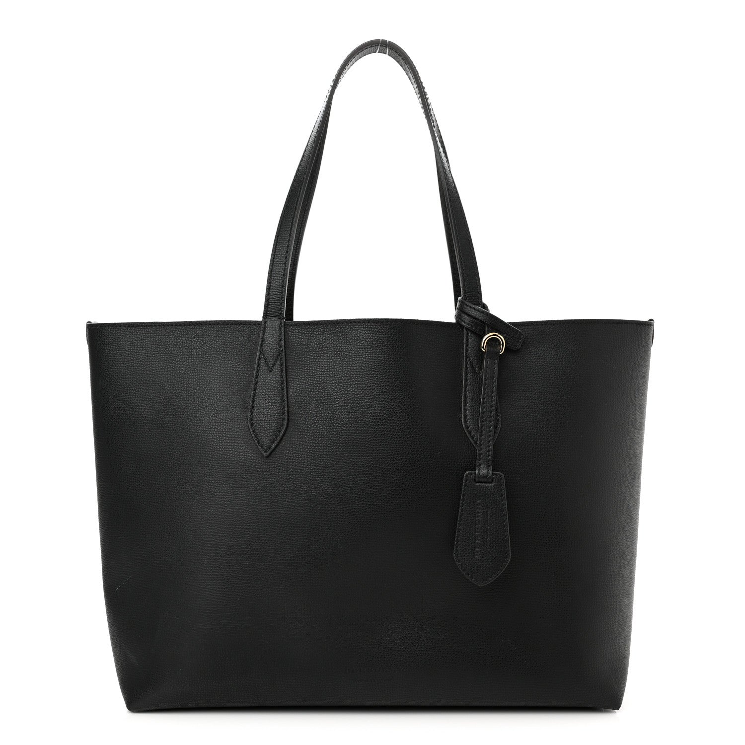 Burberry Grainy Calfskin Haymarket Check Medium Reversible Tote Black 1 of 19