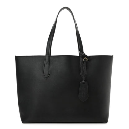 Burberry Grainy Calfskin Haymarket Check Medium Reversible Tote Black 1 of 19