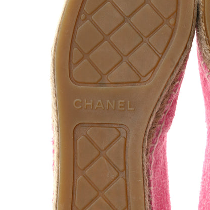 Chanel Tweed Grosgrain CC Espadrilles 36 Pink Ivory Gold Black 6 of 9