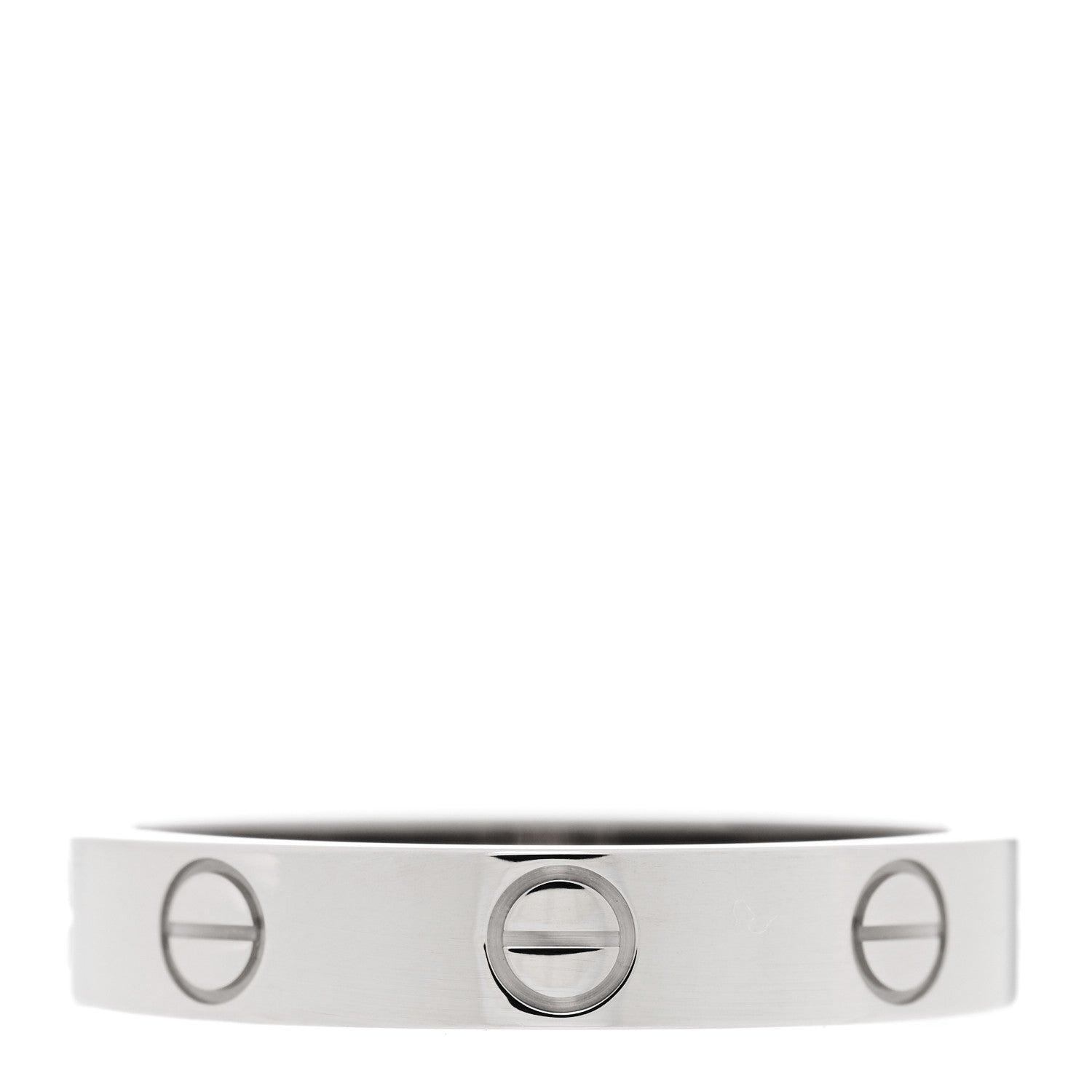 Cartier 18K White Gold 3.5mm LOVE Wedding Band Ring 53 6.5 3 of 4