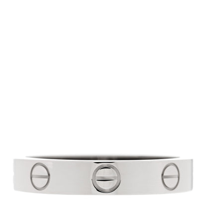 Cartier 18K White Gold 3.5mm LOVE Wedding Band Ring 53 6.25 3 of 4