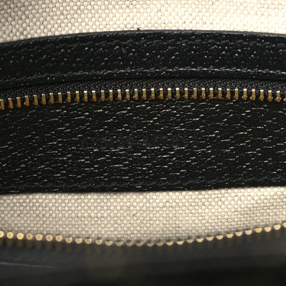 Gucci Jacquard Black Denim GG Monogram Textured Dollar Calfskin Medium Jackie 1961 Tote Black Ivory 7 of 10