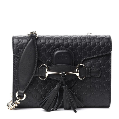 Gucci Microguccissima Mini Emily Shoulder Bag Black 1 of 10