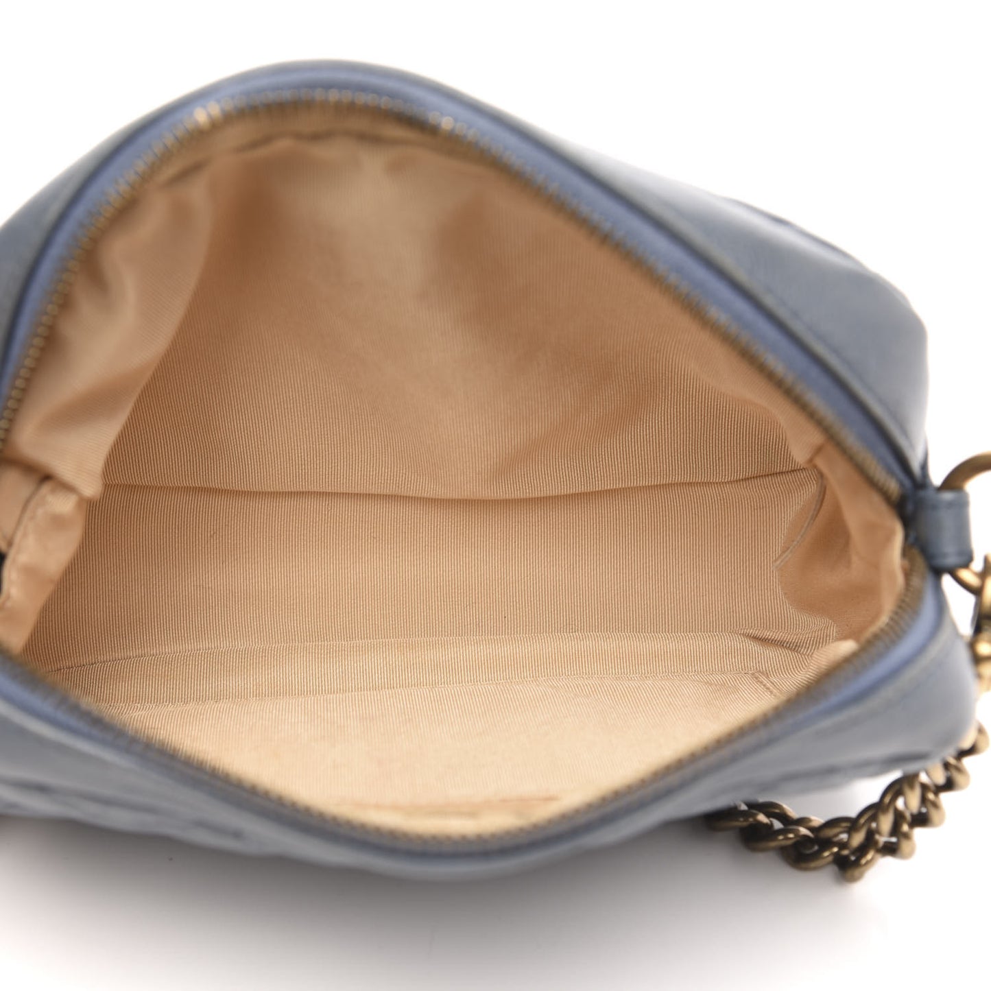 Calfskin Quilted Small CC Crown Camera Case Blue