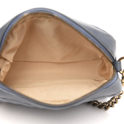 Chanel Calfskin Quilted Small CC Crown Camera Case Blue 5 of 13