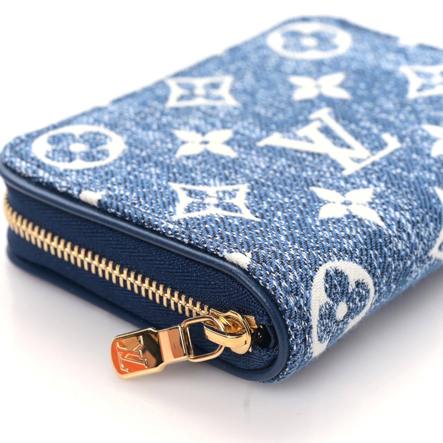 Denim Monogram Jacquard Zippy Coin Purse Bleu