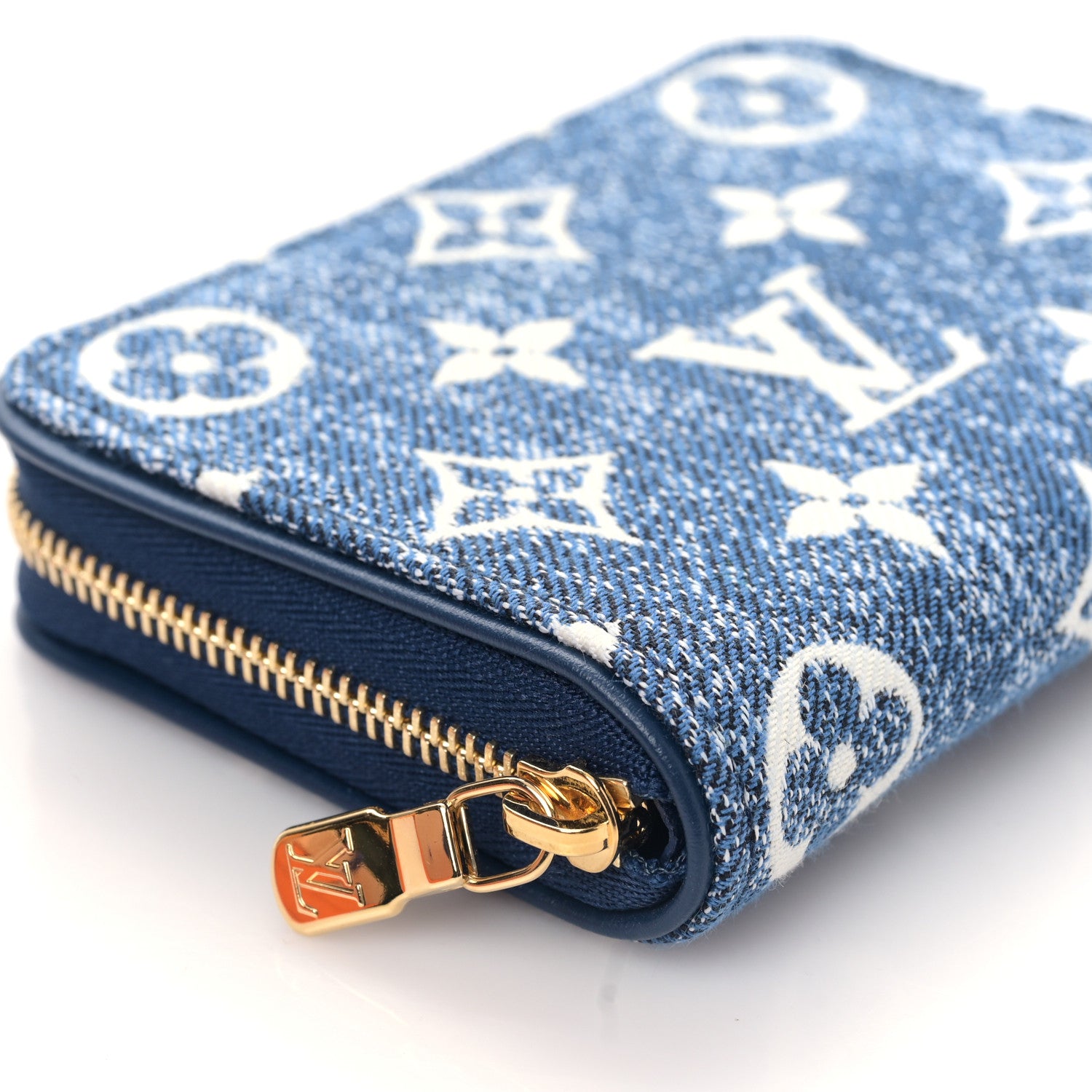 Louis Vuitton Denim Monogram Jacquard Zippy Coin Purse Bleu 7 of 9