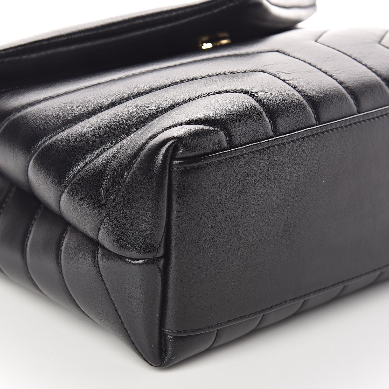 Saint Laurent Calfskin Y Quilted Monogram Small Loulou Chain Satchel Black 8 of 9