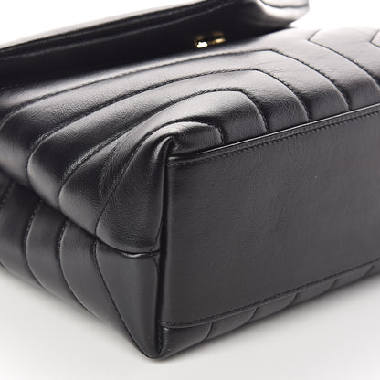 Saint Laurent Calfskin Y Quilted Monogram Small Loulou Chain Satchel Black 8 of 9