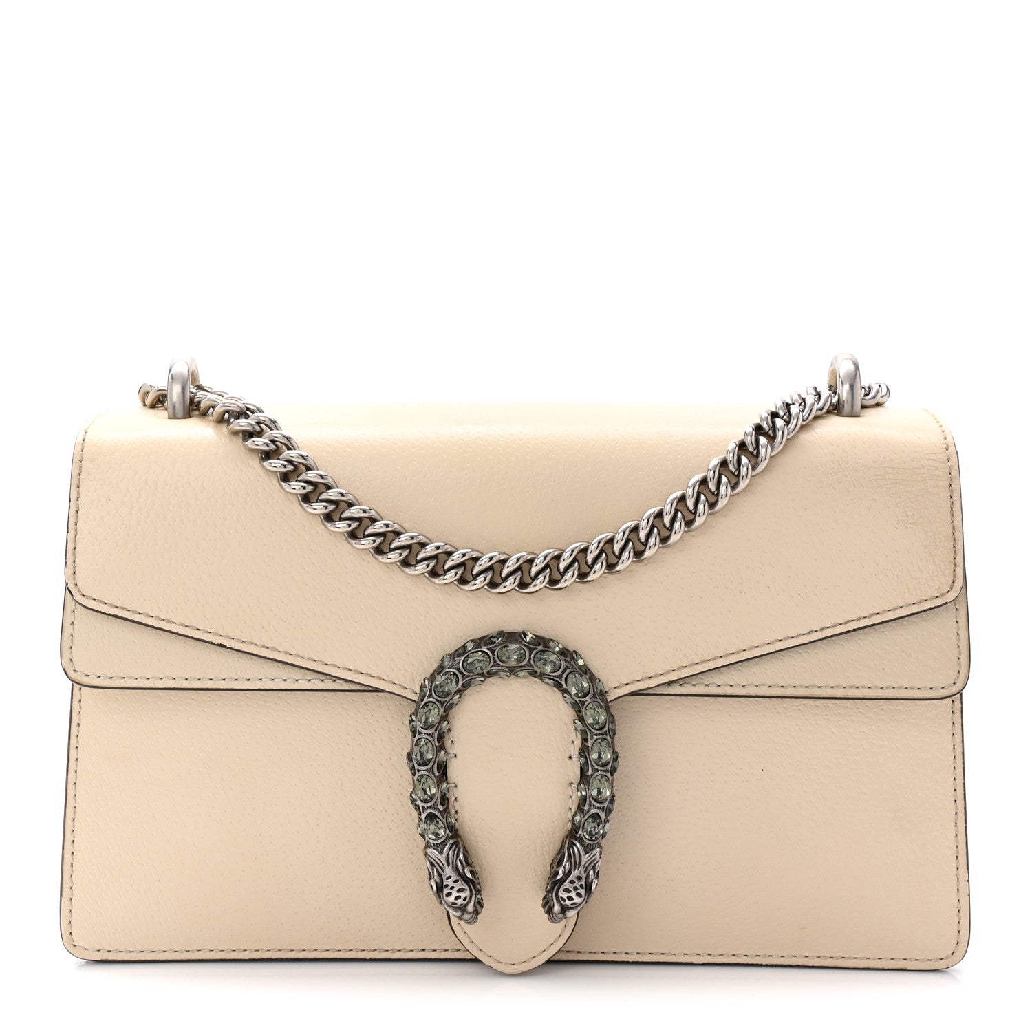 Gucci Textured Calfskin Crystal Small Dionysus Shoulder Bag Mystic White 1 of 10