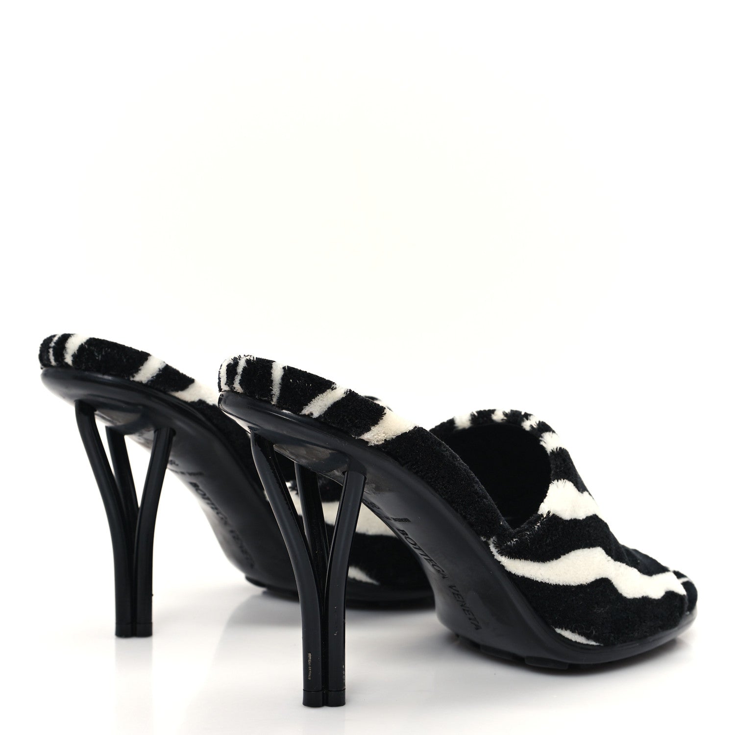 Bottega Veneta Microfiber Stretch Multi Strap 90mm Sandals 39.5 White Zebra 4 of 8