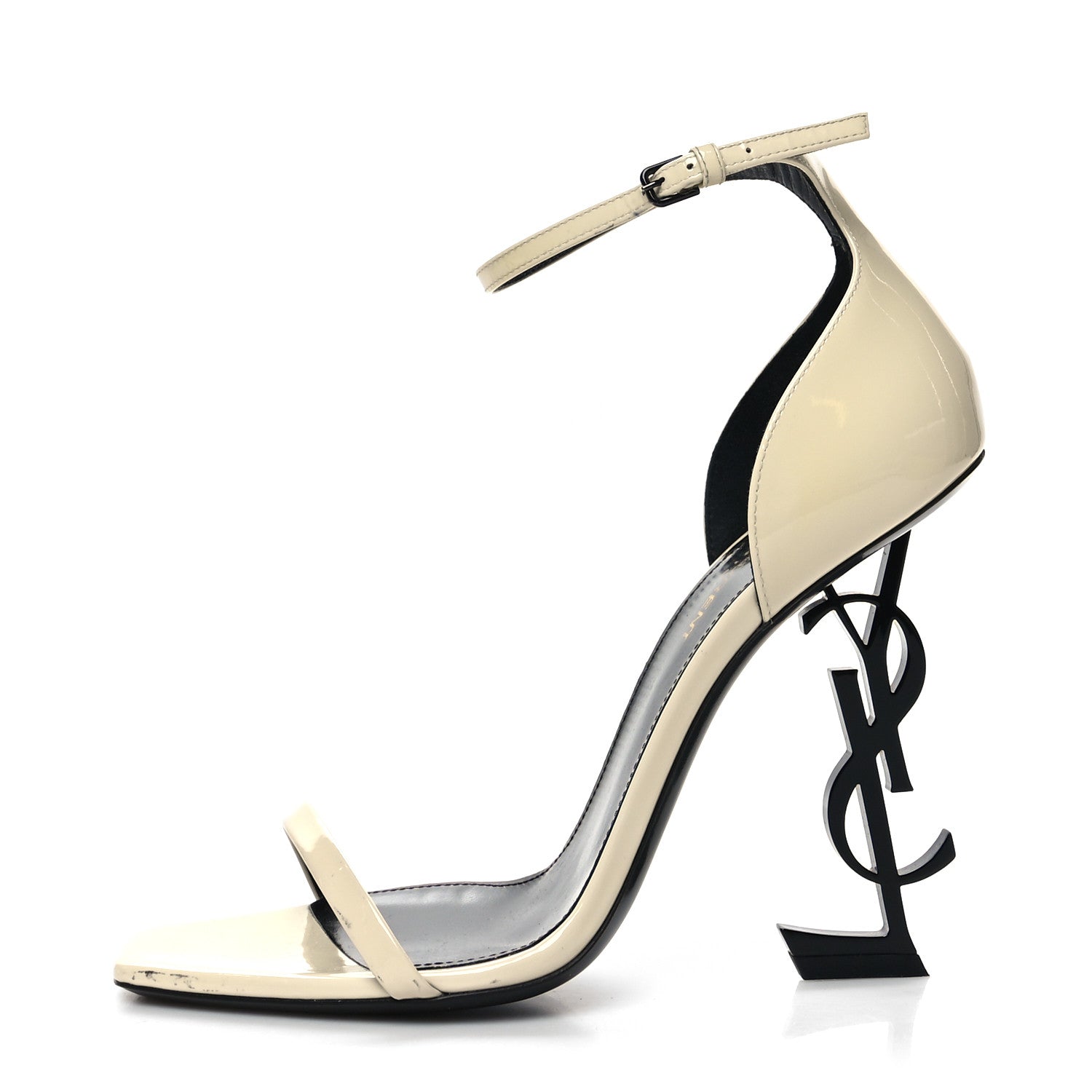 Saint Laurent Patent Calfskin Opyum 110 Sandals 39 Neutro 1 of 10