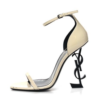 Saint Laurent Patent Calfskin Opyum 110 Sandals 39 Neutro 1 of 10