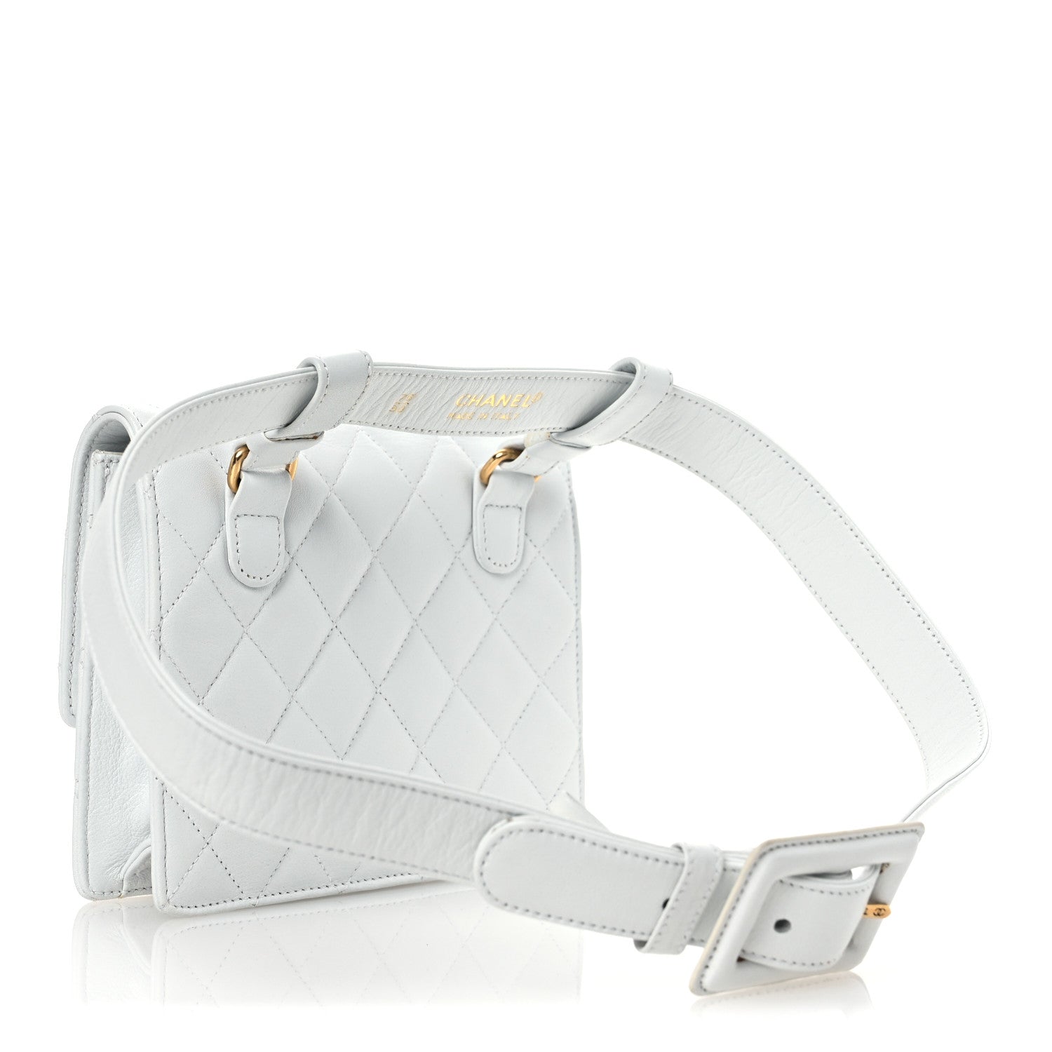 Chanel Lambskin Quilted Flap Waist Belt Bag 75 30 White 4 of 29