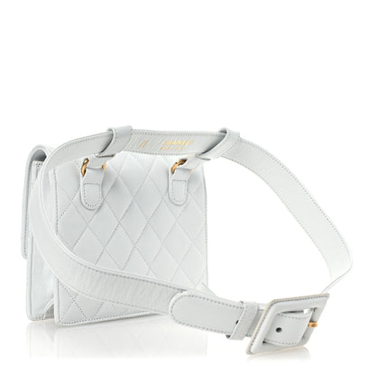Chanel Lambskin Quilted Flap Waist Belt Bag 75 30 White 4 of 29