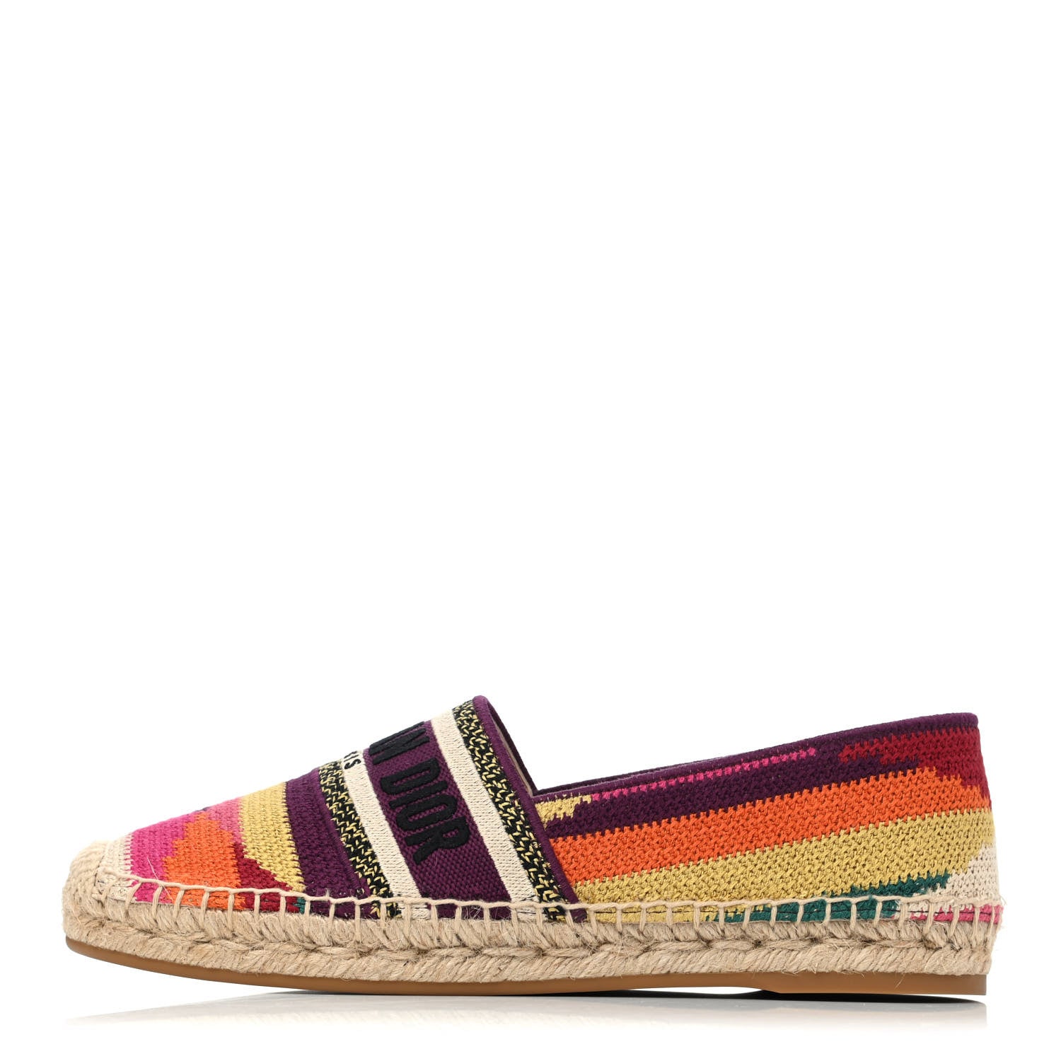 Christian Dior Cotton Embroidered Patchwork Granville Espadrille 38.5 Multicolor 1 of 4