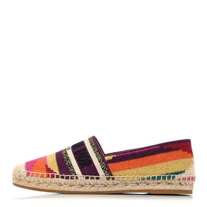 Christian Dior Cotton Embroidered Patchwork Granville Espadrille 38.5 Multicolor 1 of 4